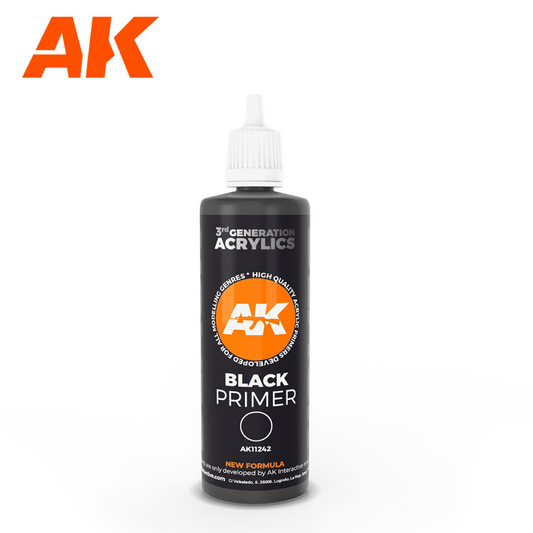 AK Interactive 3Gen Primers - Black Primer 100 ml AK Primer AK Interactive Default Title  