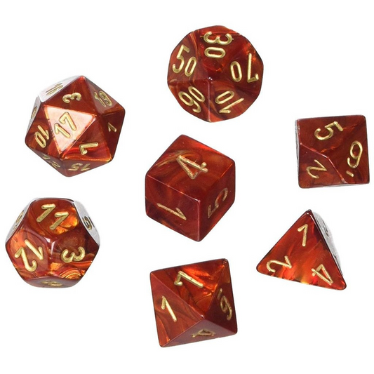 Chessex Scarab Scarlet/Gold 7-Die Set Gaming Dice Chessex Dice Default Title  