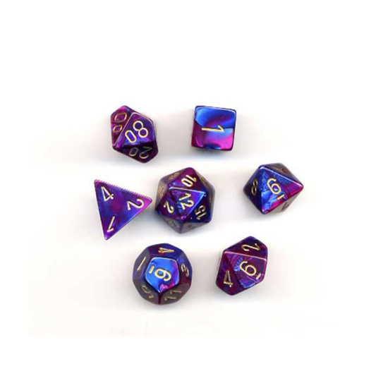 Chessex Scarab Polyhedral Royal Blue/gold 7-Die Set Gaming Dice Chessex Dice Default Title  
