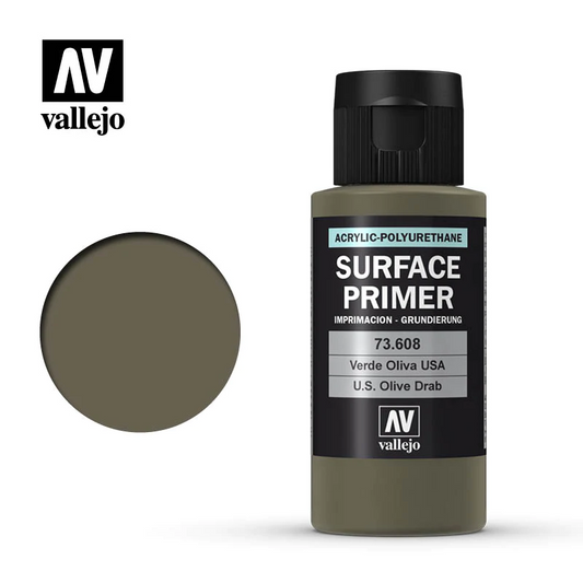 Vallejo Surface Primer - US Olive Drab 60 ml Vallejo Auxiliary Vallejo   