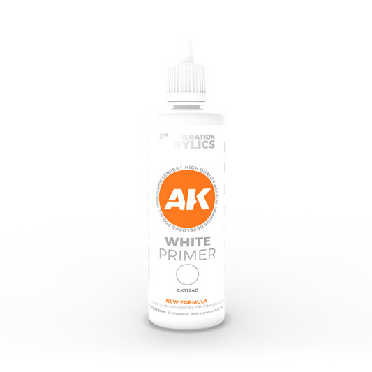 AK Interactive 3Gen Primers - White Primer 100 ml AK Primer AK Interactive Default Title  