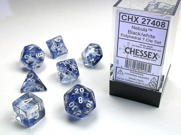 Chessex Polyhedral 7-Die Set Nebula Black/White Gaming Dice Chessex Dice   