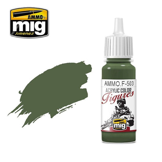 F-503 Figures Paints Dark Olive Green Fs-34130 MIG Special Figures Paints Ammo by MIG   