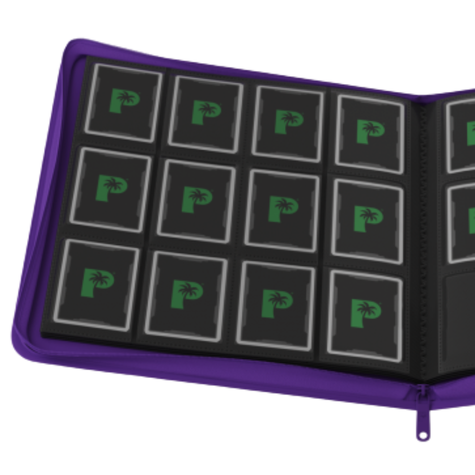 Palms Off Gaming - Collector's Series 12 Pocket Zip Trading Card Binder - PURPLE Binder Palms Off Gaming