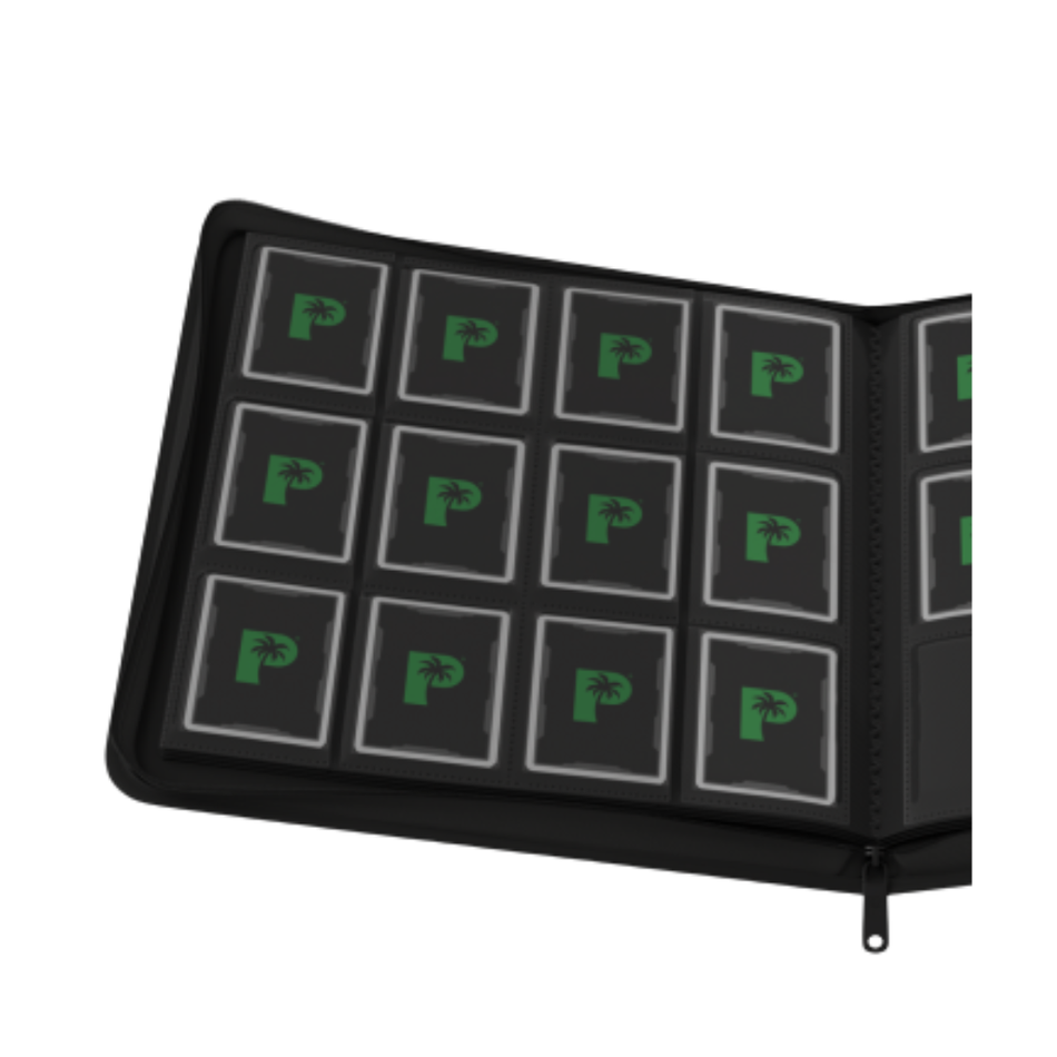 Palms off Gaming - STEALTH 12 Pocket Zip Trading Card Binder - BLACK