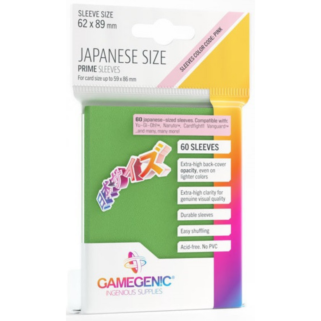Gamegenic - Japanese Sized Sleeves - Green (60 Sleeves Per Pack) Card Sleeves GameGenic Default Title