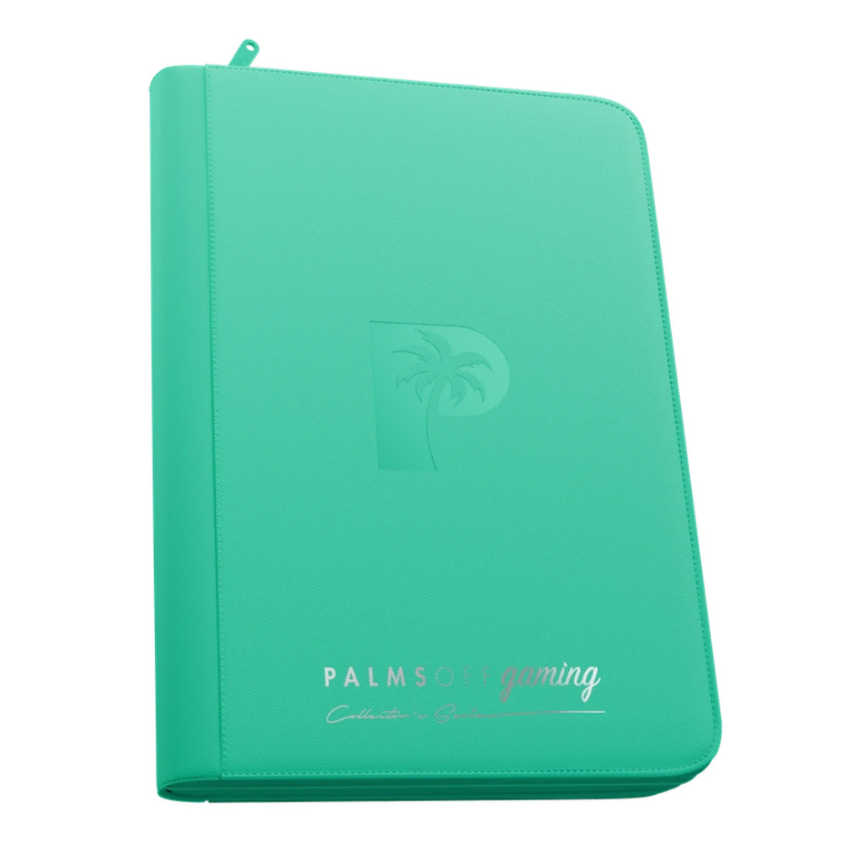 Palms Off Gaming - Collector's Series SIDE LOADER Zip Binder 9 Pocket - TURQUOISE