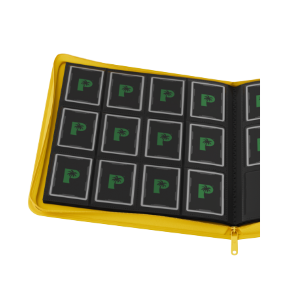 Palms off Gaming - STEALTH 12 Pocket Zip Trading Card Binder - YELLOW Binder Palms Off Gaming
