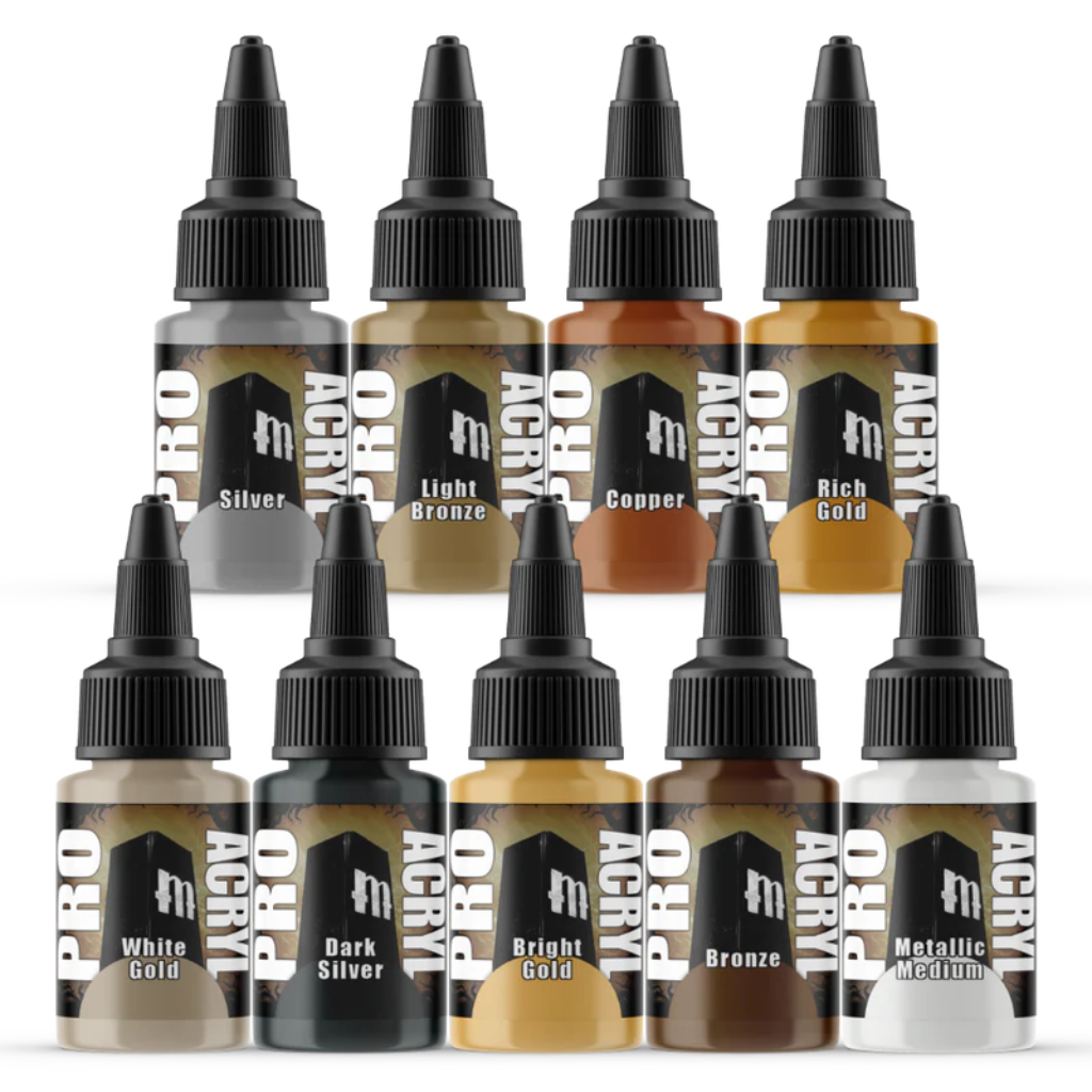 Monument Pro Acryl Sets - Metallic Set – 9 Colors Monument Pro Acryl Paints Monument Hobbies