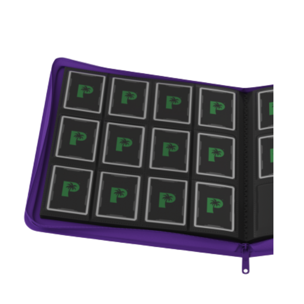 Palms off Gaming - STEALTH 12 Pocket Zip Trading Card Binder - PURPLE Binder Palms Off Gaming