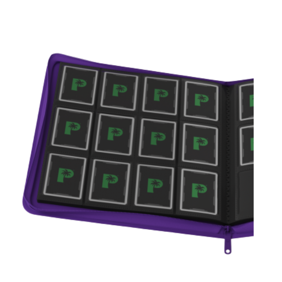 Palms off Gaming - STEALTH 12 Pocket Zip Trading Card Binder - PURPLE Binder Palms Off Gaming