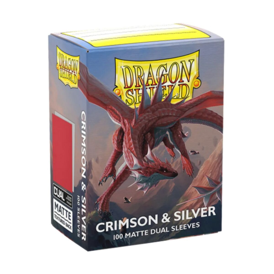 Dragon Shield: Sleeves – Matte Dual – Crimson & Silver Card Sleeves Dragon Shield