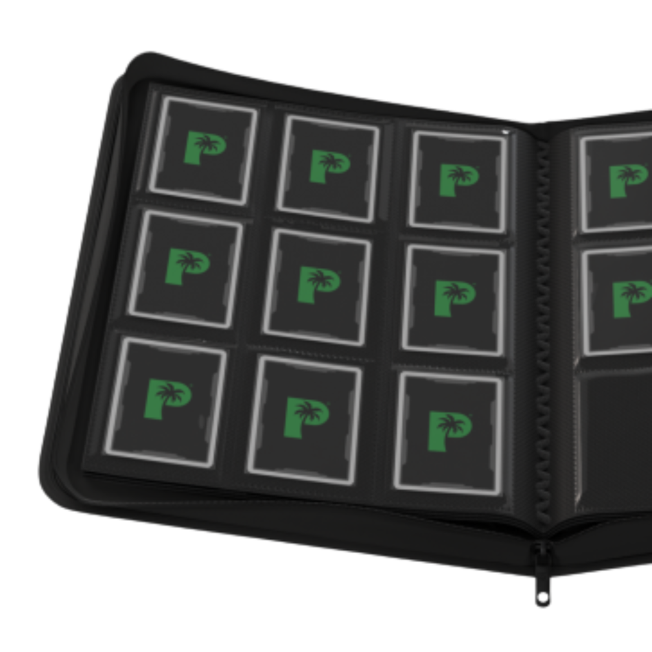 Palms Off Gaming - Collector's Series Top Loader Zip Binder 9 Pocket - BLACK