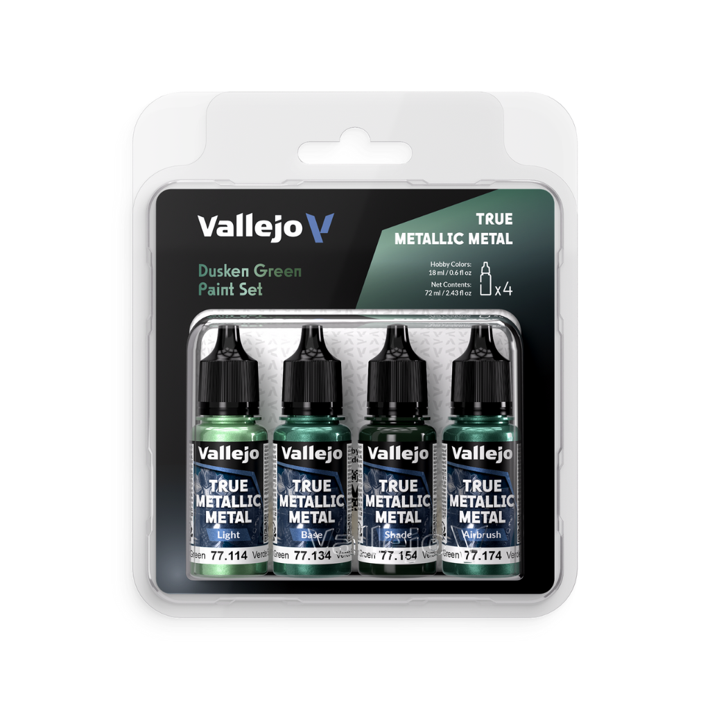 Vallejo True Metallic Metal Dusken Green - 4 Colour Paint Set Vallejo True Metallic Vallejo Default Title