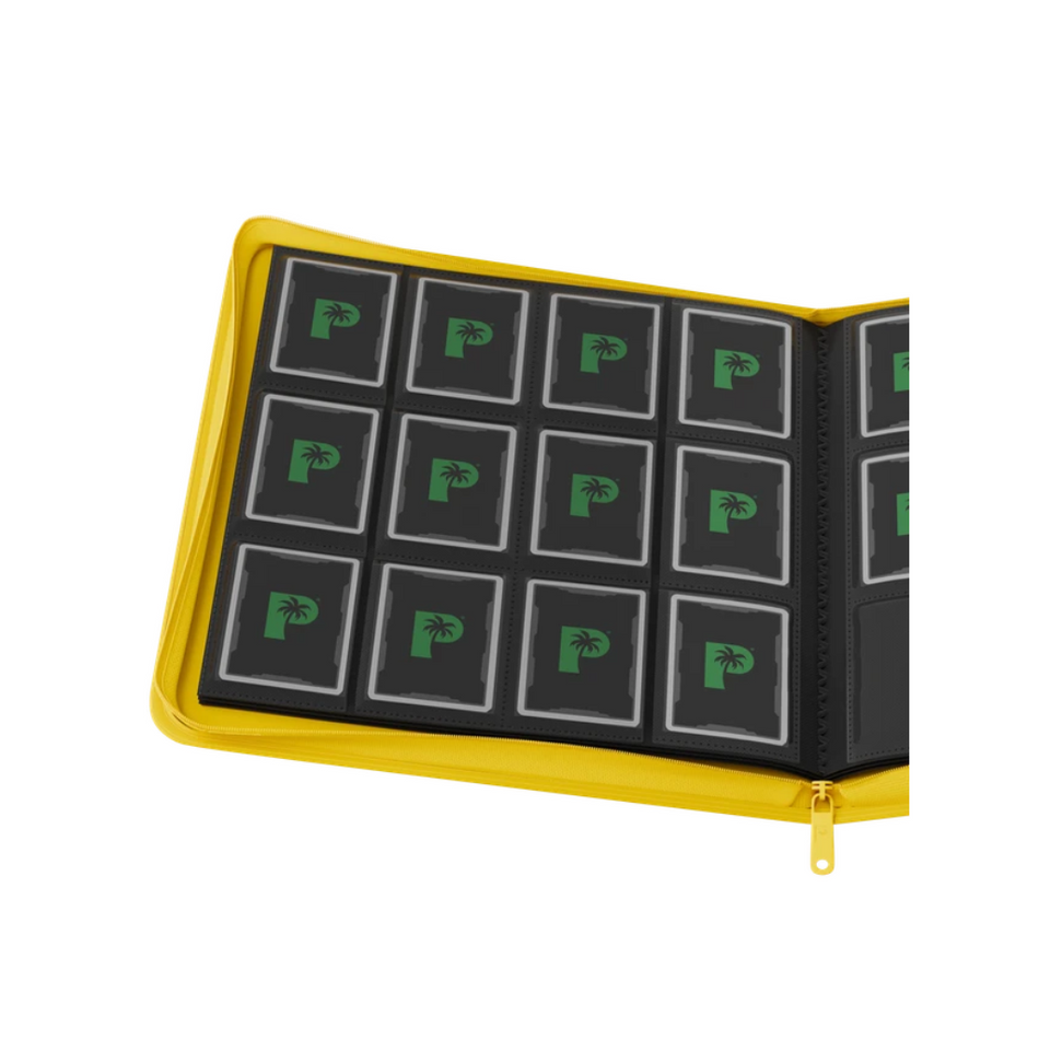 Palms Off Gaming - Collector's Series 12 Pocket SIDE LOADER Zip Trading Card Binder - YELLOW