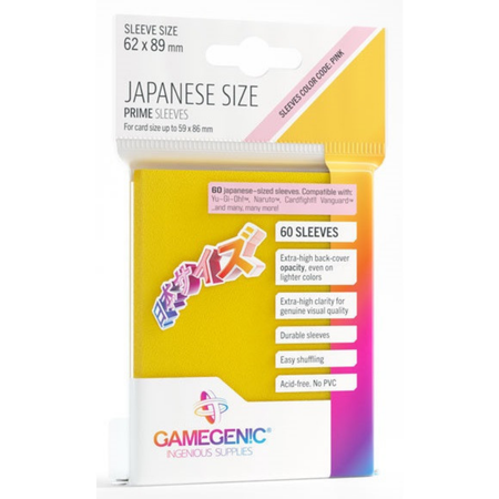 Gamegenic - Japanese Sized Sleeves - Yellow (60 Sleeves Per Pack) Card Sleeves GameGenic Default Title