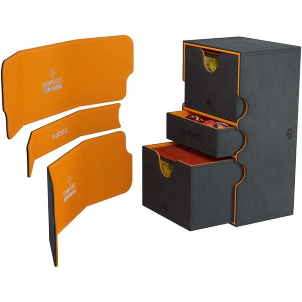 Gamegenic Stronghold 200+ Xl Black/Orange Deck Box GameGenic