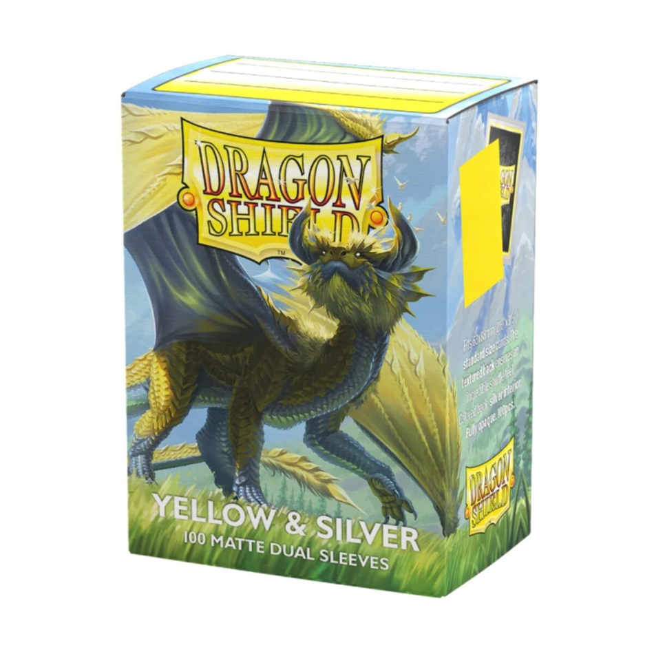 Dragon Shield: Sleeves – Matte Dual – Yellow & Silver Card Sleeves Dragon Shield