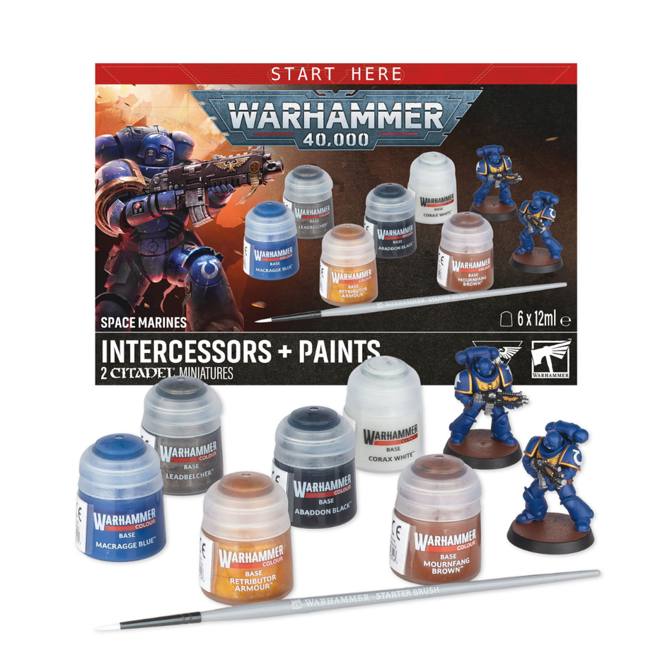 Warhammer 40,000: Space Marine Intercessors + Paints