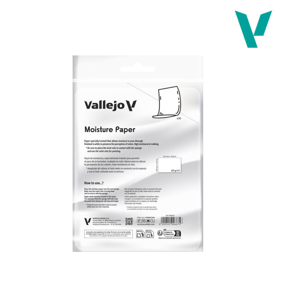 Vallejo Wet Palette Moisture Paper Sheets (30 Sheets)