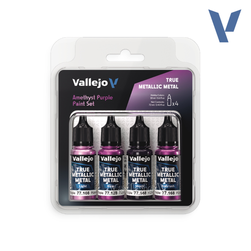 Vallejo True Metallic Metal Amethyst Purple - 4 Colour Paint Set Vallejo True Metallic Vallejo Default Title