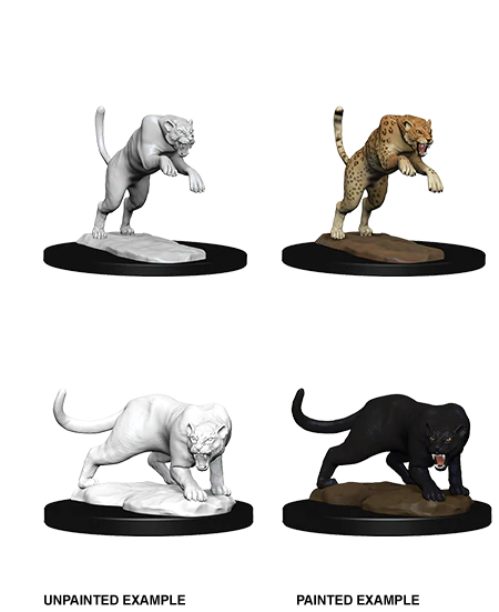 D&D Nolzurs Marvelous Unpainted Miniatures Panther & Leopard Dungeons & Dragons WizKids   
