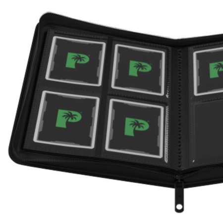 Palms Off Gaming - Collector's Series 4 Pocket Zip Trading Card Binder - BLACK Binder Palms Off Gaming