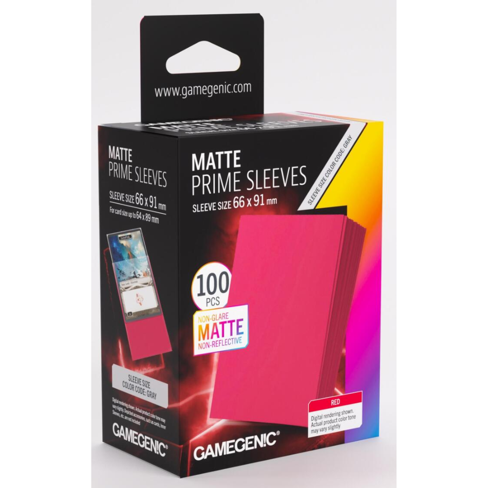 Gamegenic - Matte Prime Card Sleeves - Red (100 Sleeves Pack) Deck Box GameGenic Default Title