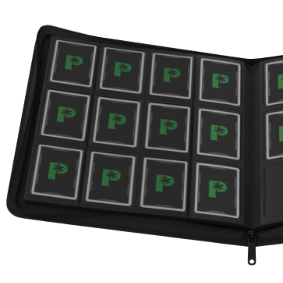 Palms Off Gaming - Collector's Series 12 Pocket Zip Trading Card Binder - BLACK Binder Palms Off Gaming