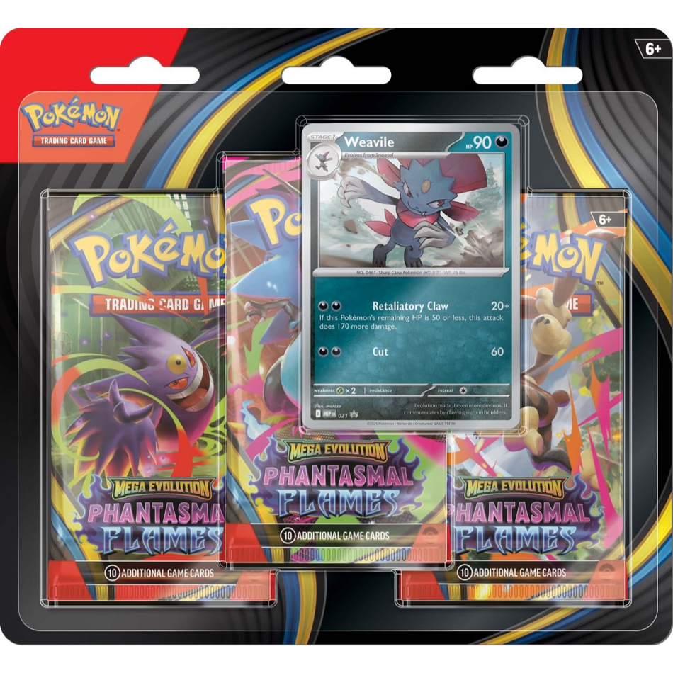 Pokemon TCG: Mega Evolution - Phantasmal Flames Three Booster Blister Pokemon Phantasmal Flames Pokémon TCG