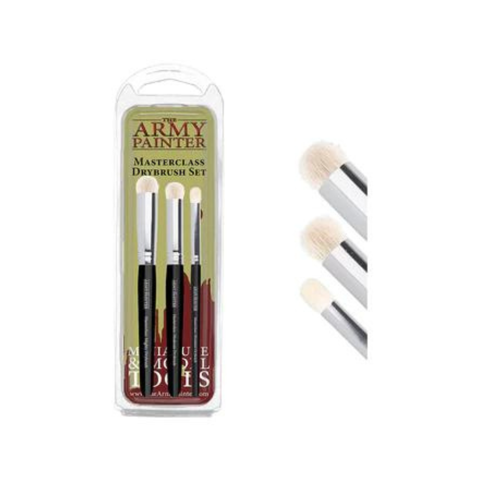 Army Painter Brushes - Masterclass Drybrush Set Paint Brushes War and Peace Games   