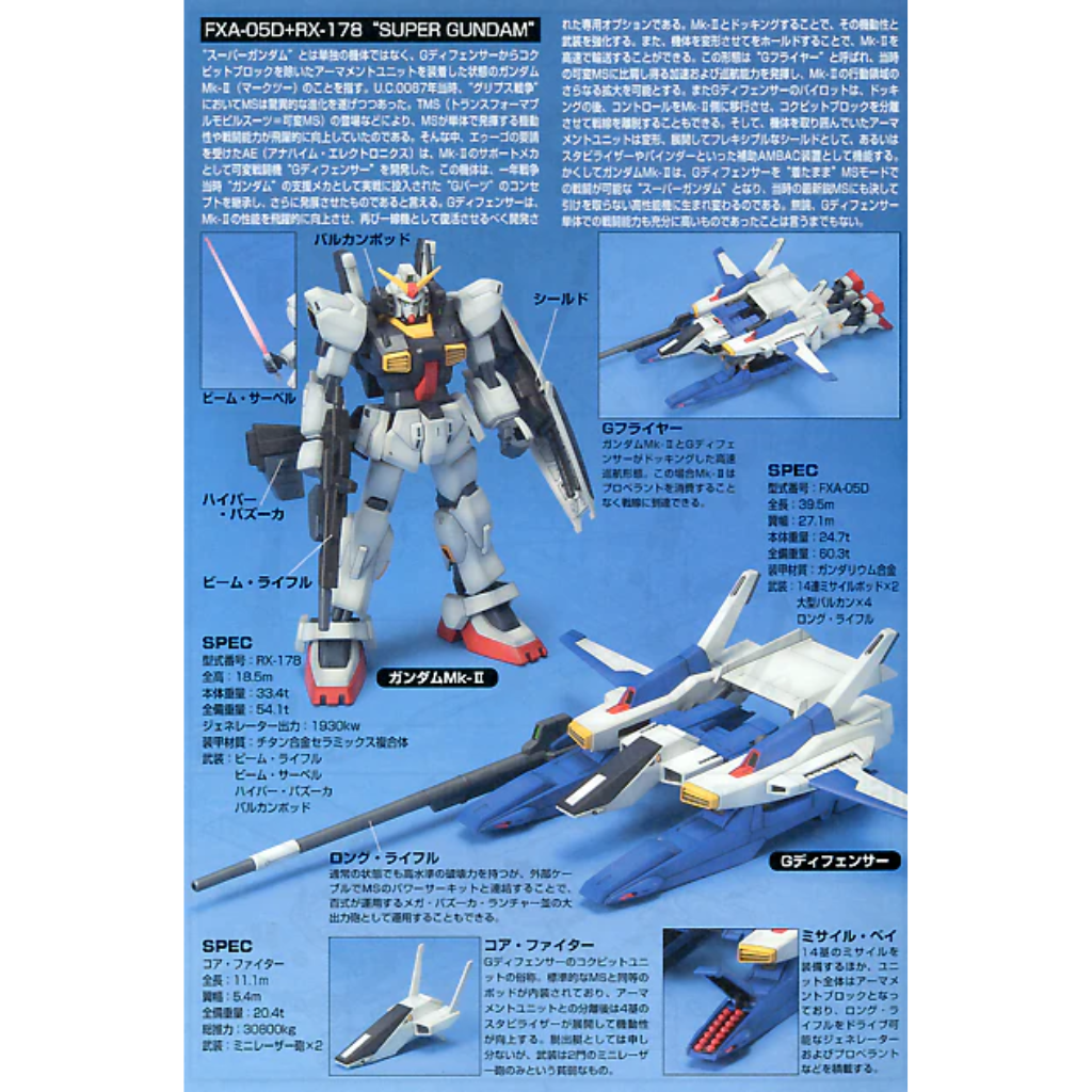 HGUC 1/144 FXA-05D/RX178 SUPER GUNDAM Gundam Model Kit Bandai