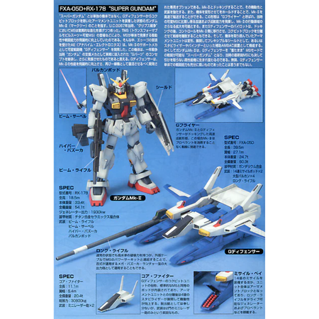HGUC 1/144 FXA-05D/RX178 SUPER GUNDAM Gundam Model Kit Bandai