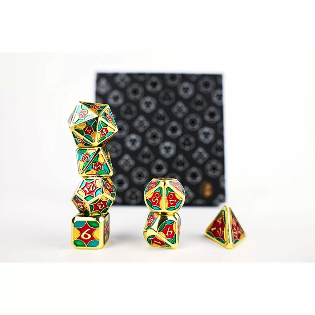 LPG Dice RPG Set Leadlight 4 Colour/Gold Dice Lets Play Games
