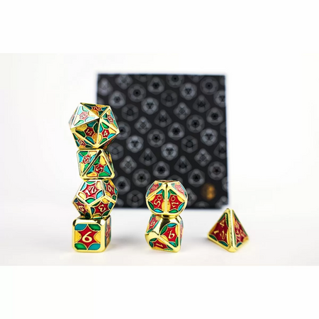 LPG Dice RPG Set Leadlight 4 Colour/Gold Dice Lets Play Games