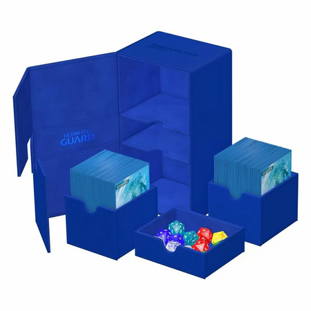 Ultimate Guard Twin Flip n Tray Deck Case 200+ Standard Size XenoSkin Blue Deck Box Card Protectors Lets Play Games   