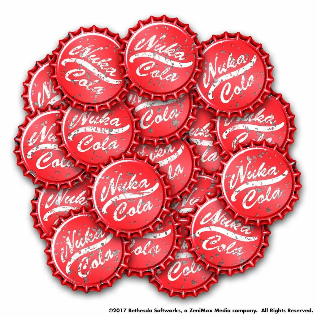 Fallout Wasteland Warfare - Nuka Cola Revised Cap Set Fallout Wasteland Warfare Modiphius Entertainment