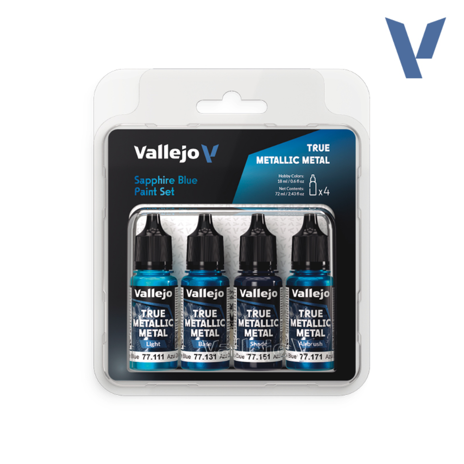 Vallejo True Metallic Metal Sapphire Blue - 4 Colour Paint Set Vallejo True Metallic Vallejo Default Title