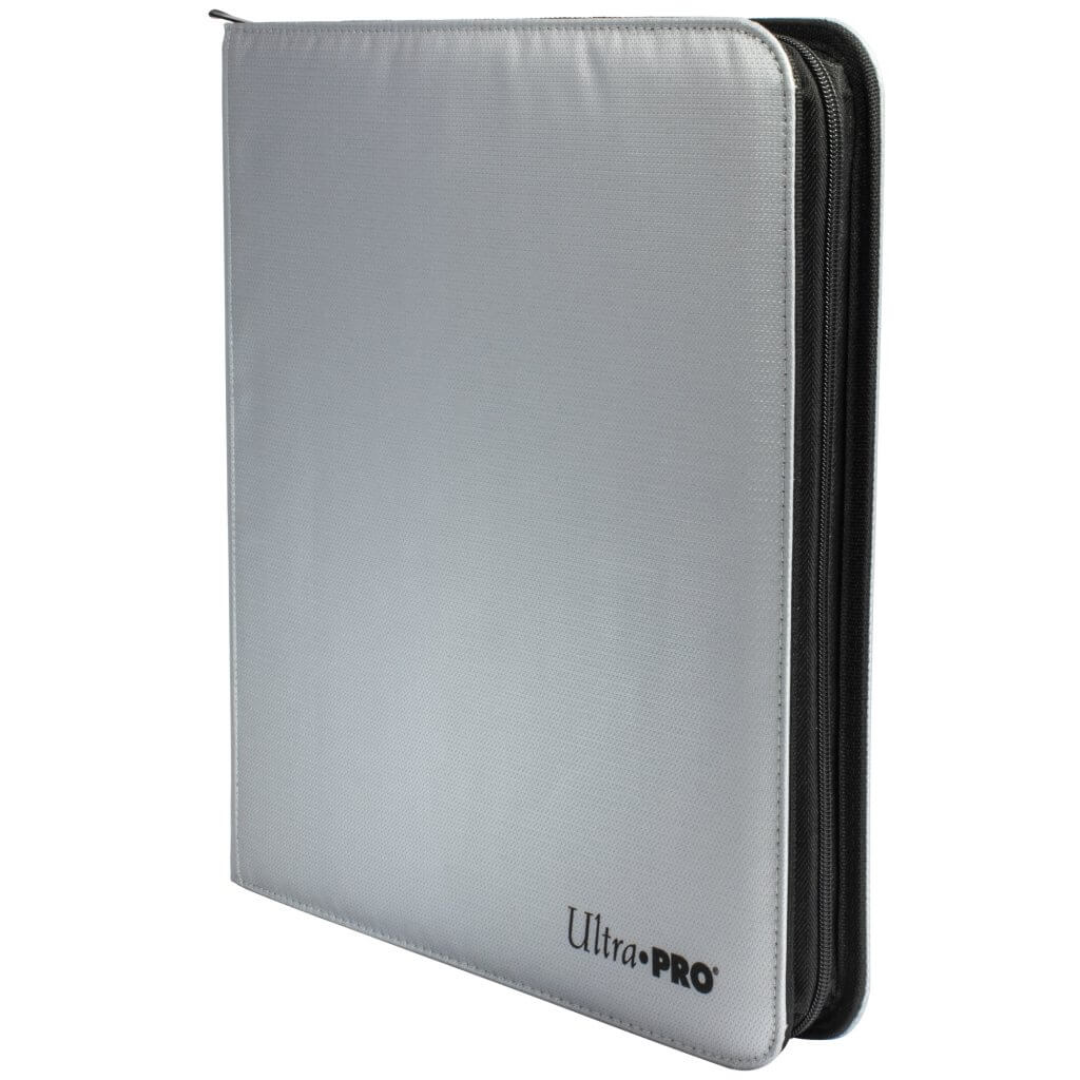 ULTRA PRO BINDER - 12 pocket Zippered PRO Binder- Silver - Fire Resistant Binder Ultra PRO