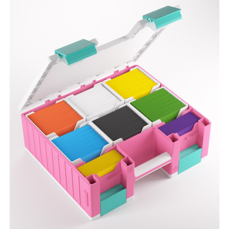 Gamegenic Game Castle Pink/White/Teal Deck Box GameGenic