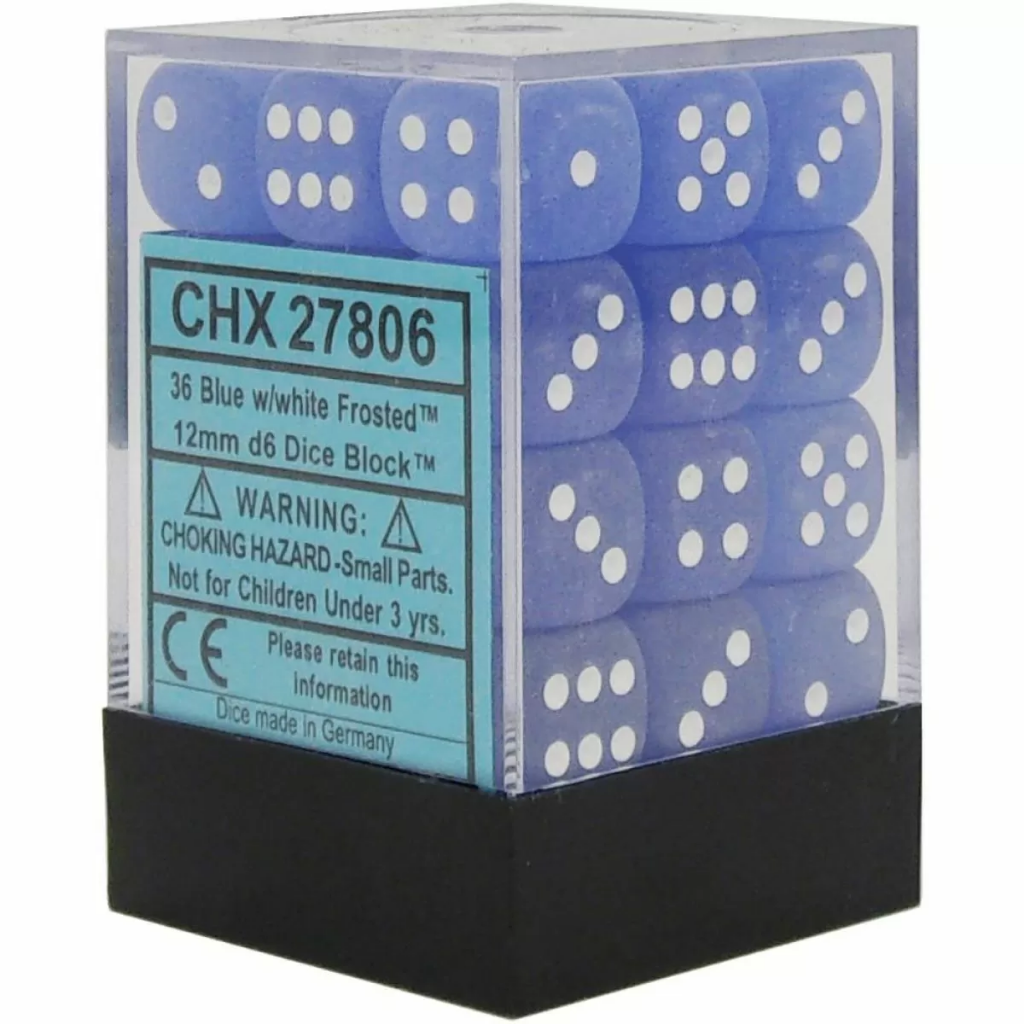 Chessex Frosted 12mm d6 Blue/white Block (36) Chessex Dice Chessex Dice Default Title