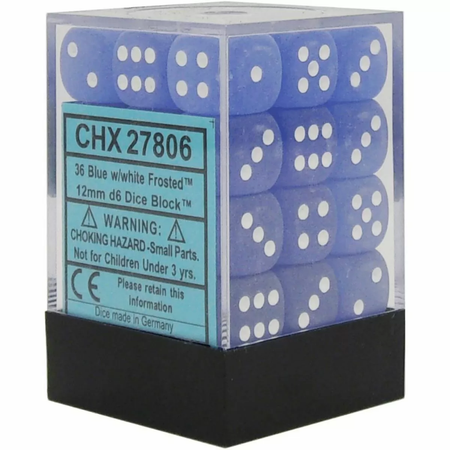 Chessex Frosted 12mm d6 Blue/white Block (36) Chessex Dice Chessex Dice Default Title