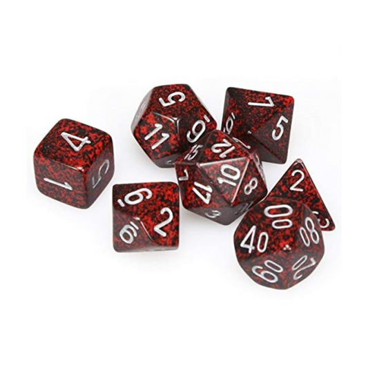 Chessex Speckled Polyhedral Silver Volcano 7-Die Set Gaming Dice Chessex Dice Default Title  