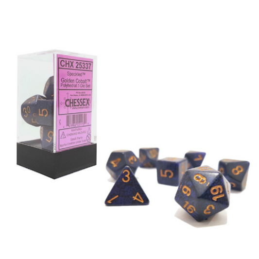 Chessex Speckled Golden Cobalt 7-Die Set Gaming Dice Chessex Dice Default Title  