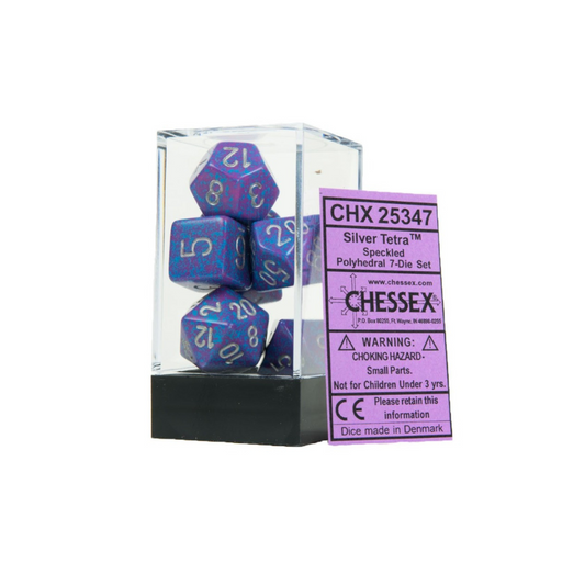 Chessex Speckled Polyhedral Silver Tetra 7-Die Set Gaming Dice Chessex Dice Default Title  
