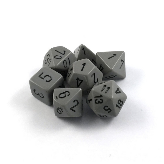Chessex Opaque Polyhedral Dark Grey/black 7-Die Set Gaming Dice Chessex Dice   