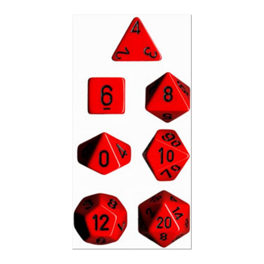 Chessex Opaque Polyhedral Red/black 7-Die Set Gaming Dice Chessex Dice Default Title  