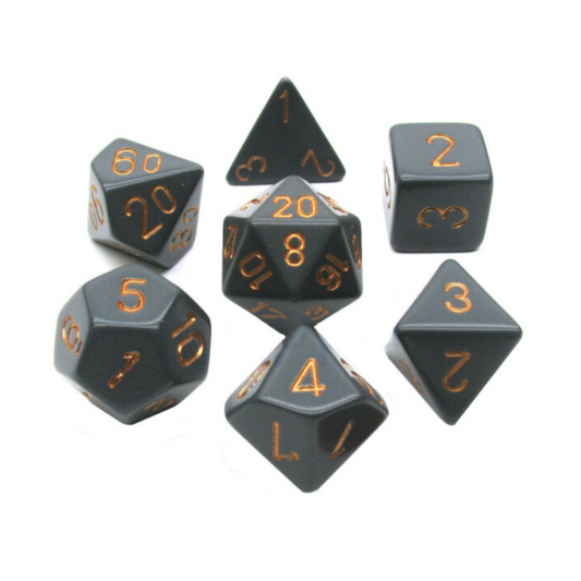 Chessex Opaque Polyhedral Black/gold 7-Die Set Gaming Dice Chessex Dice   