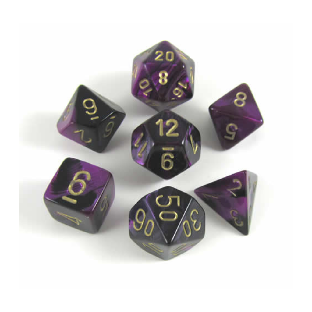 Chessex Gemini Black-Purple/gold 7-Die Set Gaming Dice Chessex Dice Default Title  