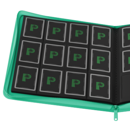 Palms Off Gaming - Collector's Series 12 Pocket Zip Trading Card Binder - TURQUOISE Binder Palms Off Gaming